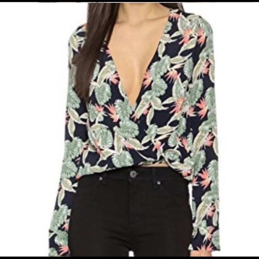 For Love and Lemons Wrap Top Size S